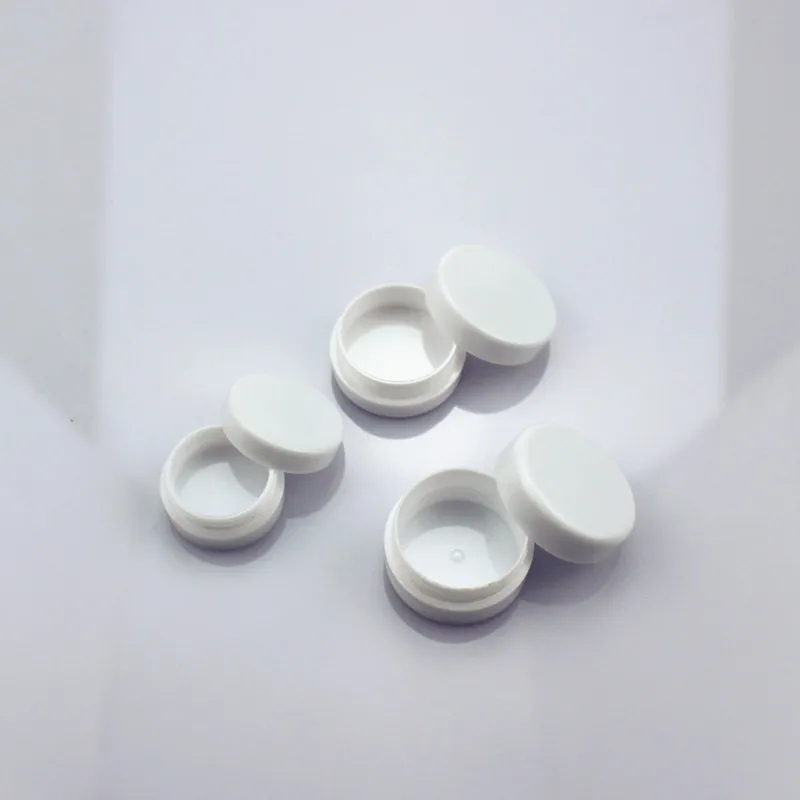 100pcs/lot 1g 2g 5g White Cosmetic Jar Refillable Plastic Eye Cream Bottle Mini Round Cream Container