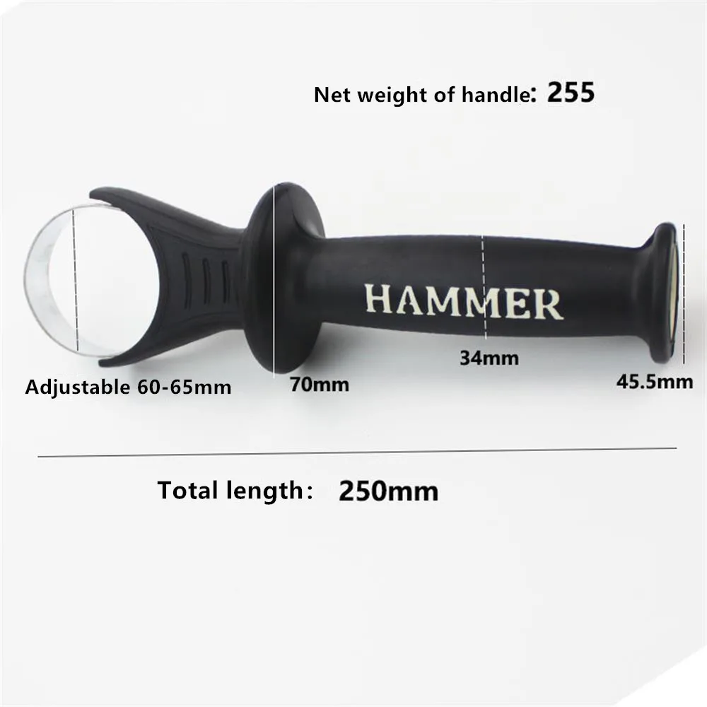 26 elektrische hammer front griff auswirkungen bohrer hilfs griff einstellbare bereich 60-65mm