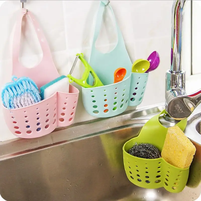 

Creative Sink Drainage Basket Sponge Storage Basket Adjustable Snap Sink Hanging Storage Basket Racks Hanging on a Faucet