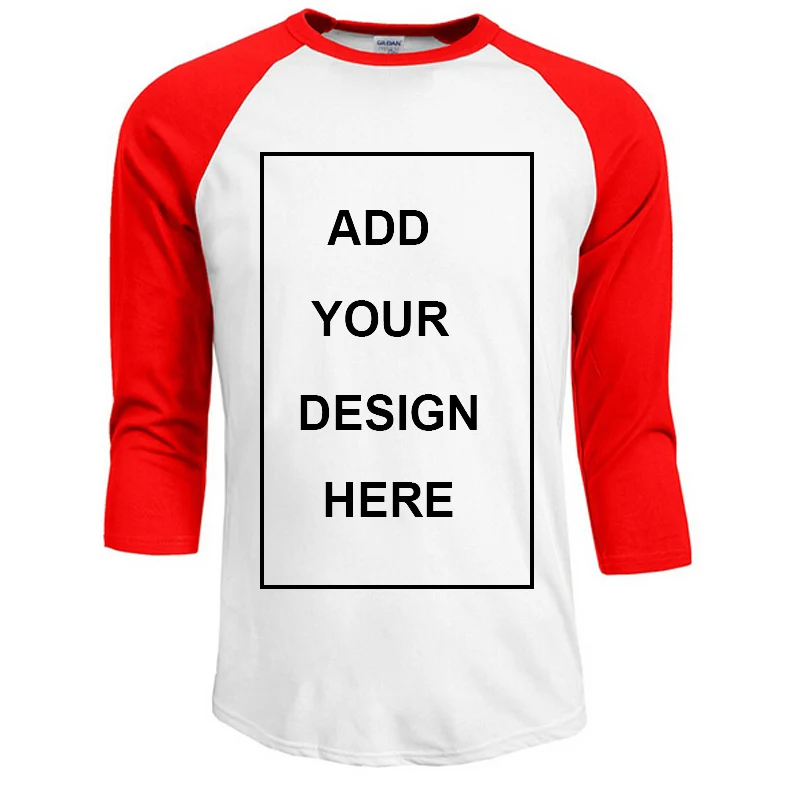 Customized T Shirt Men Design O-Neck T-shirt Men\'s Casual 100% Cotton 3/4 Sleeve Tshirt Hot Sale Raglan Jersey Shirt Man