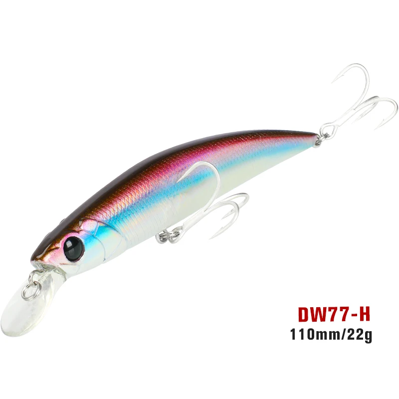 TSURINOYA 110S Sinking Minnow NEUE FARBE DW77 110mm 22g Große Forelle Hecht Seebarsch Meeresangeln Künstlicher harter Köder Jerkbait Wobble