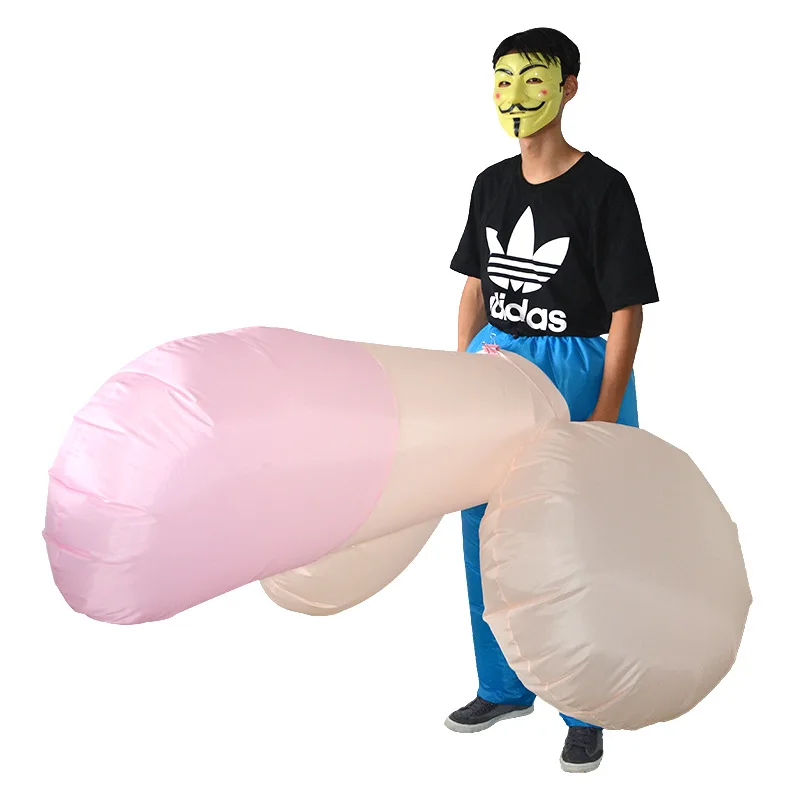 Jyzcos Volwassen Sexy Opblaasbare Penis Kostuum Halloween Mascotte Kostuum Voor Mannen Vrouwen Kostuums Dick Jumpsuit Grappig Cosplay Jurk