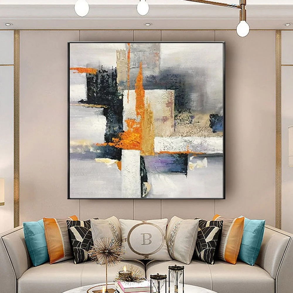 

Modern Hand Painted Abstract Gold Art Wall Picture Oil Paintings On Canvas Painting Wedding Decor Wall Landscape For Living Room