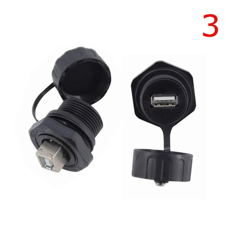 مقابس طيران مقاومة للماء USB 2.0 ، محول أنثى M20 M25 ، لوحة تثبيت ، 5 دبابيس ، XHP ، النوع B ، أنثى ، IP68