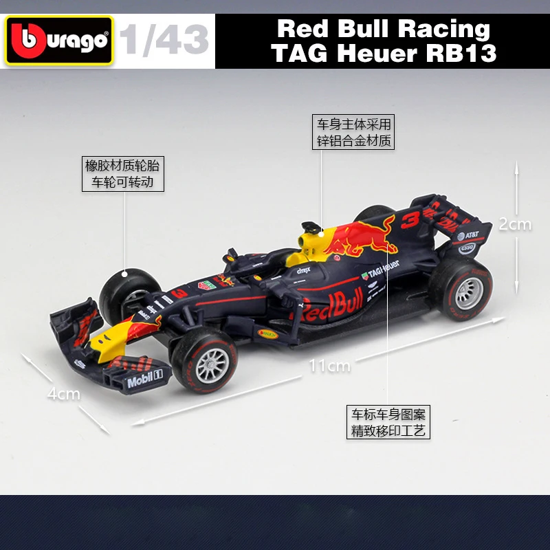 Bburago Diecast 1:43 Scale F1 Red Bull Racing F1 Car RB16&15&14 Infiniti Racing Team Alloy Toy Formula 1 Car Model Kid Gift