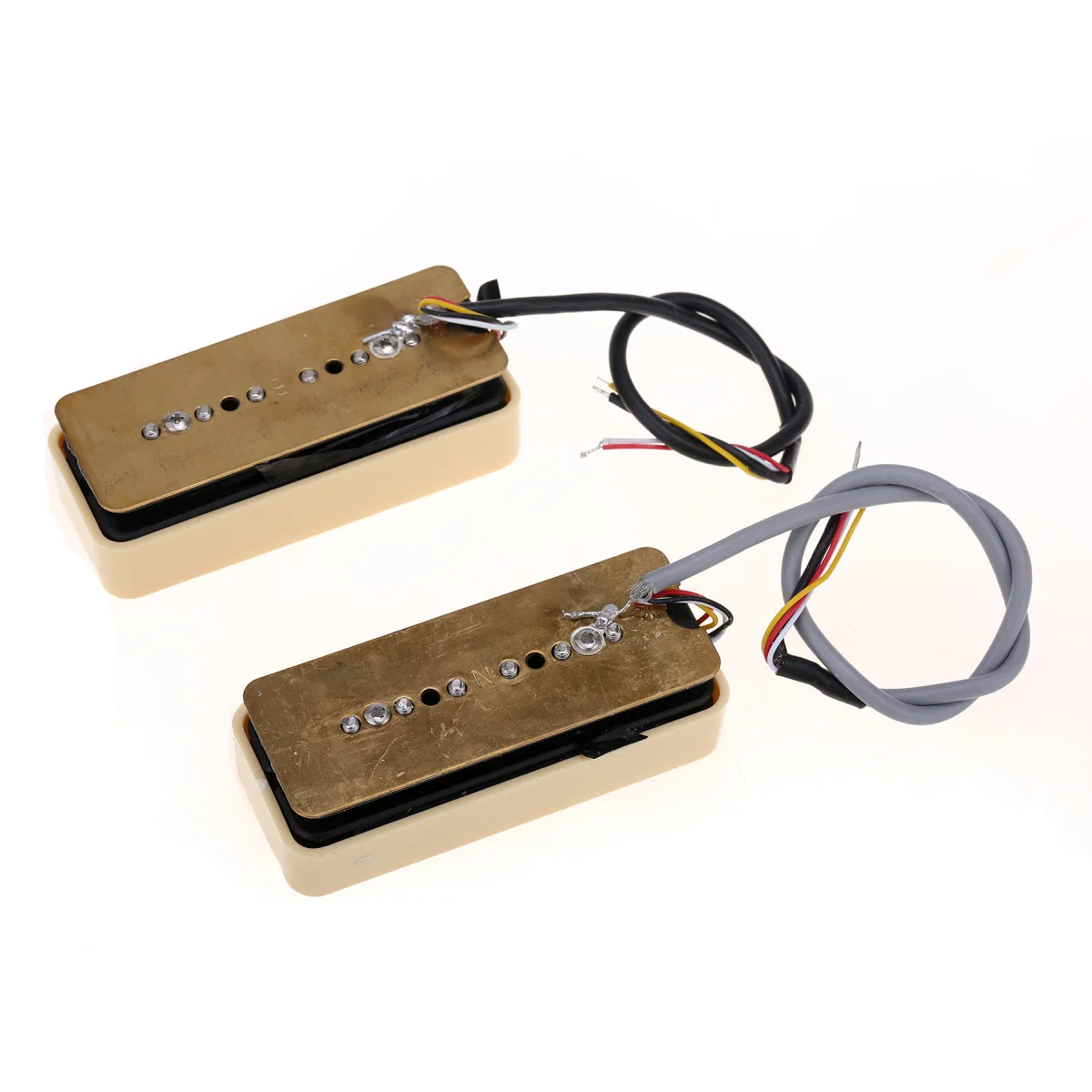 Wilkinson M Series Stacked P90 Soapbar Ceramic Single Coil Sized Humbucker Pickups Set for SG/LP Electric Guitar, Cream