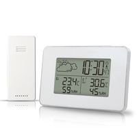 FanJu FJ3364 Digital Clock Alarm Wireless thermometer hygrometer Sensor LED Snooze Table Clocks DCF Weather Station Tools