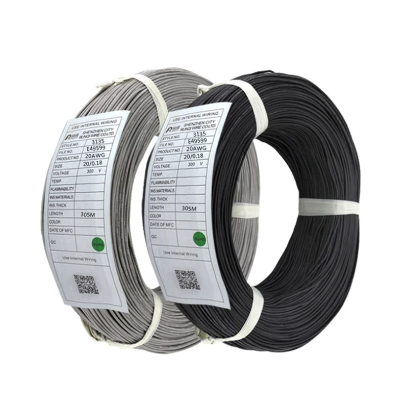 20 AWG High temperature Silicone Rubber Solid electronic wire Tinned Copper line for lighting electronic equipment -UL3135 Awg20