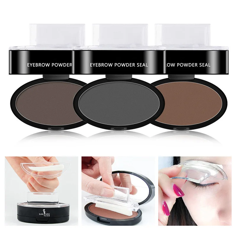 Professional Natural Eyebrow Stamp Waterproof Eyebrow Powder Eyebrow Cosmetic Makeup Tool Long Lasting Tattoo Brow Quick Makeup