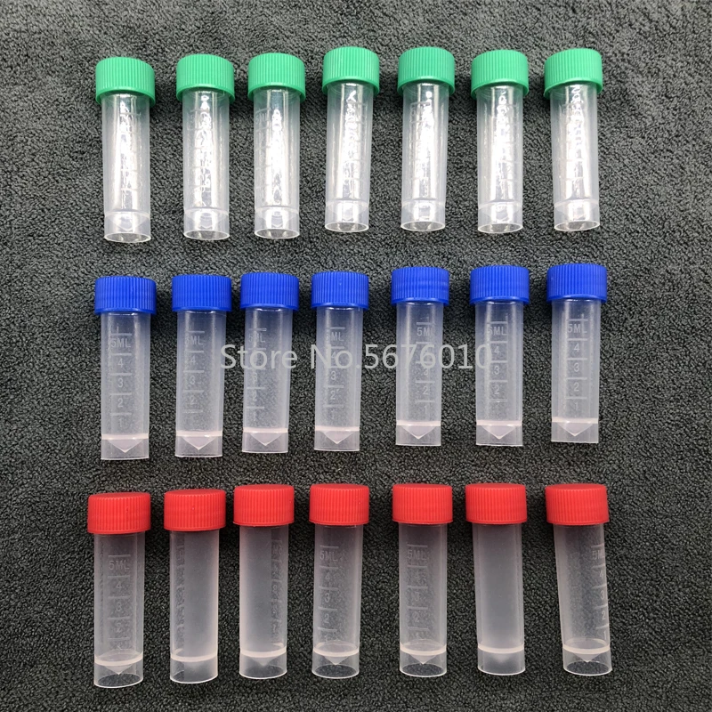 5ml Cryovial Kunststoff Test Rohre Kryo Fläschchen Einfrieren Rohr Kalt Lagerung Rohr mit Dichtung