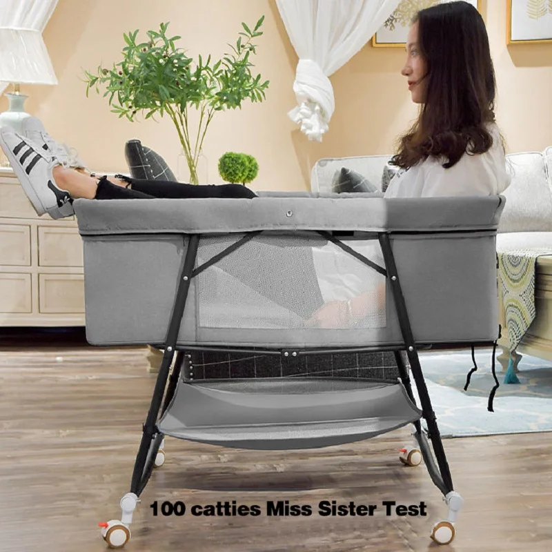 Newborn Baby Crib European Style Infant Bed Removable Multifunctional Portable Folding Toddler Cradle Mosquito Net High Quality