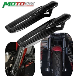 New Carbon Fiber Motorcycle Front Fork Protector Fork Covers Gloss Cafe Racer For Ducati Scrambler 800 1000 1100