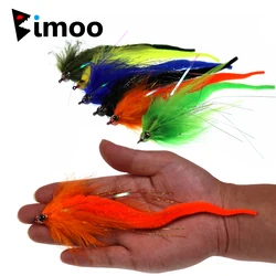 Bimoo-señuelo de pesca con mosca, 1 unidad, 2 piezas, serpentinas de Lucio, Lucio, muskkie, agua salada