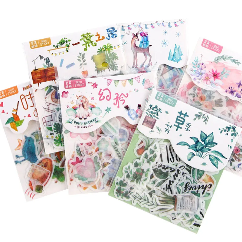 40 Pcs/pack Japanese Paper Sticker Beginning of Memory Series Hand Account Stationery DIY Decoration Material