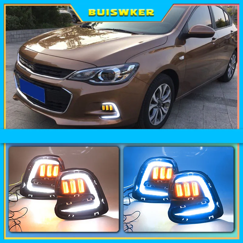 

1 Set LED Daytime Running Lights Turn Signal Fog Lamp Cover DRL For Chevrolet Cavalier 2016 2017 2018 2019