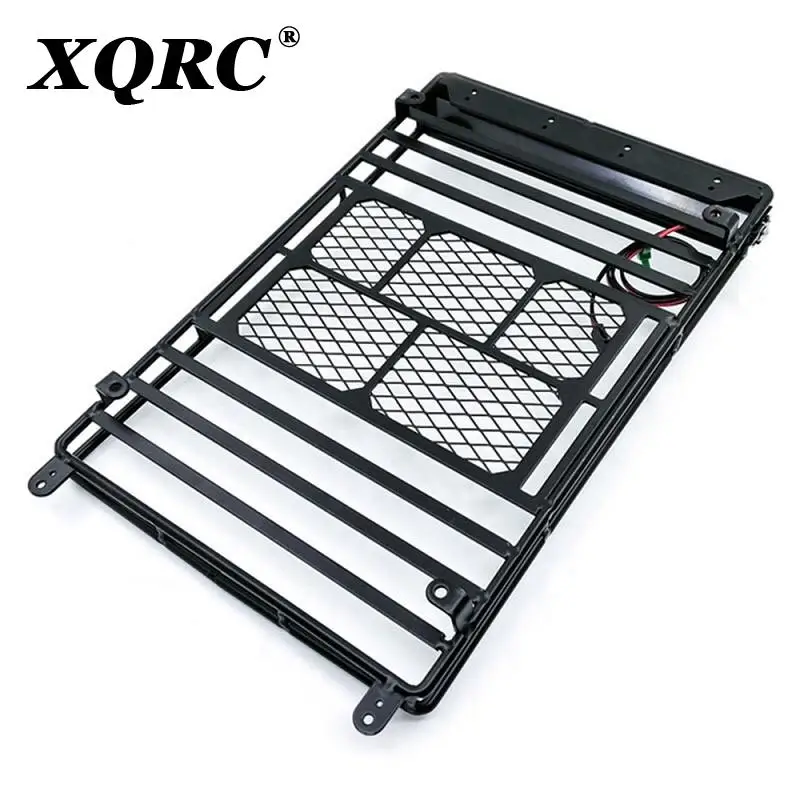 Metal roof luggage rack with LED spotlight strip suitable for 1/10 RC car Trx4 RC4WD Scx10 upgrade and modification parts