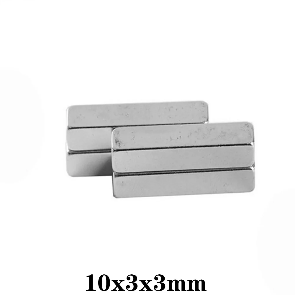 10~500PCS 10x3x3 sheet Strong Neodymium Magnets Thickness 3mm Block Permanent Magnet 10x3x3mm Powerful Magnetic Magnets 10*3*3