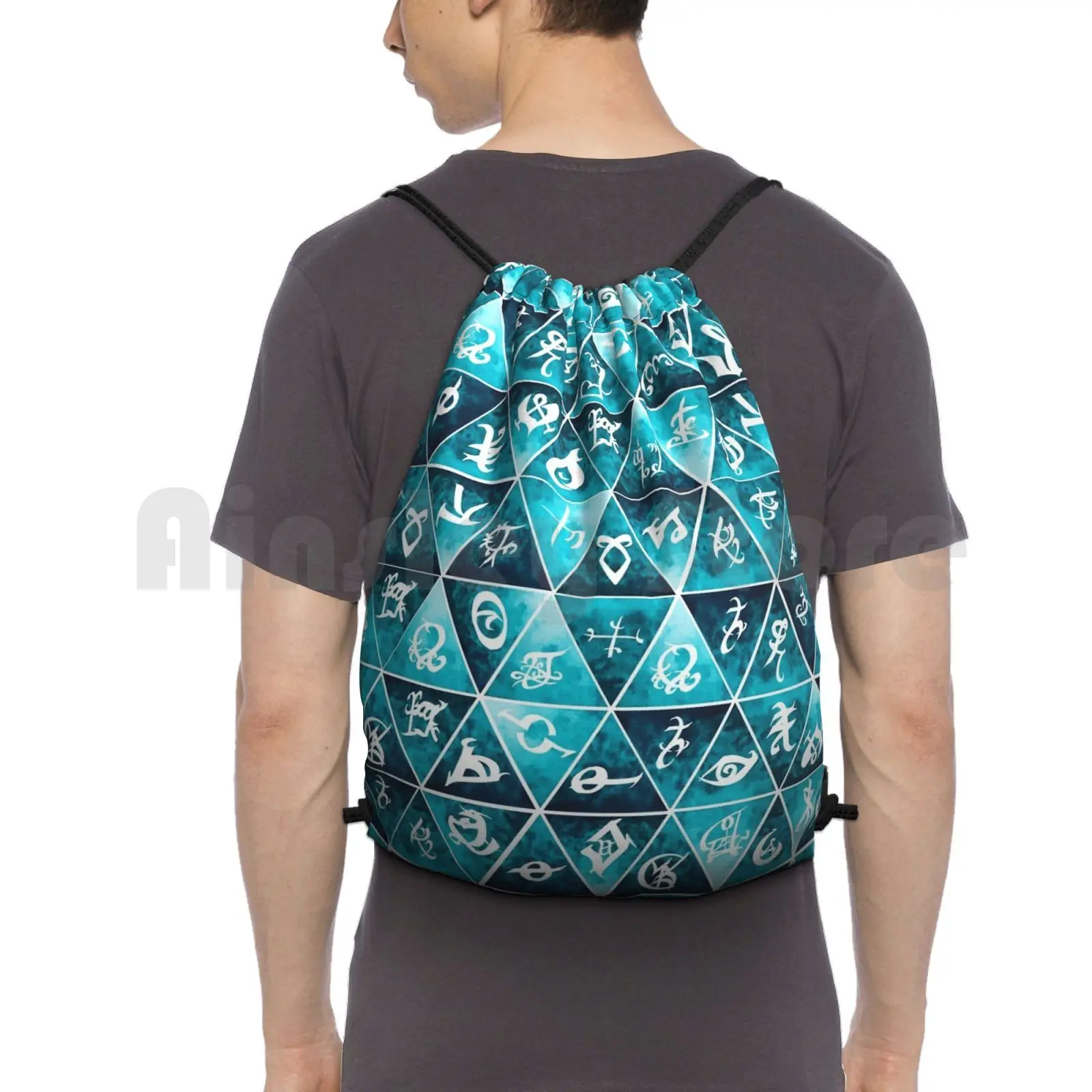 Shadowhunters Runes Mosaic Backpack Drawstring Bags Gym Bag Waterproof Shadowhunter Shadowhunters Nephilin Mortal