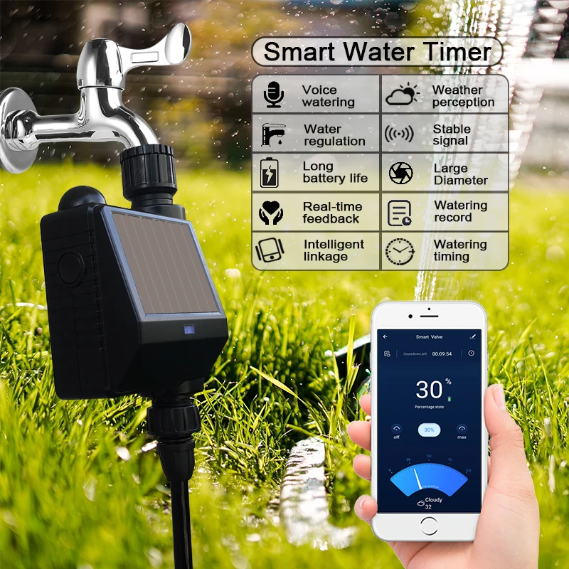 ZIGBEE WIFI Tuin Zonne-energie Watering Timer Kogelkraan Sprinkler Druppelirrigatiesysteem Water Controller TUYA Smart Life