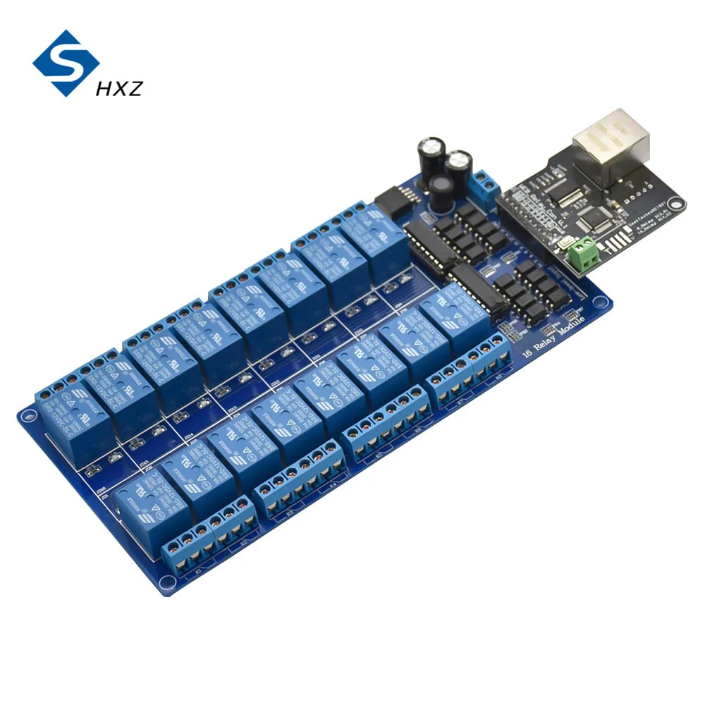 ABSF Ethernet Control Module Lan Wan Network Web Server RJ45 Port 16 Channel Relay Is Ethernet Controller Board RJ45 Interface