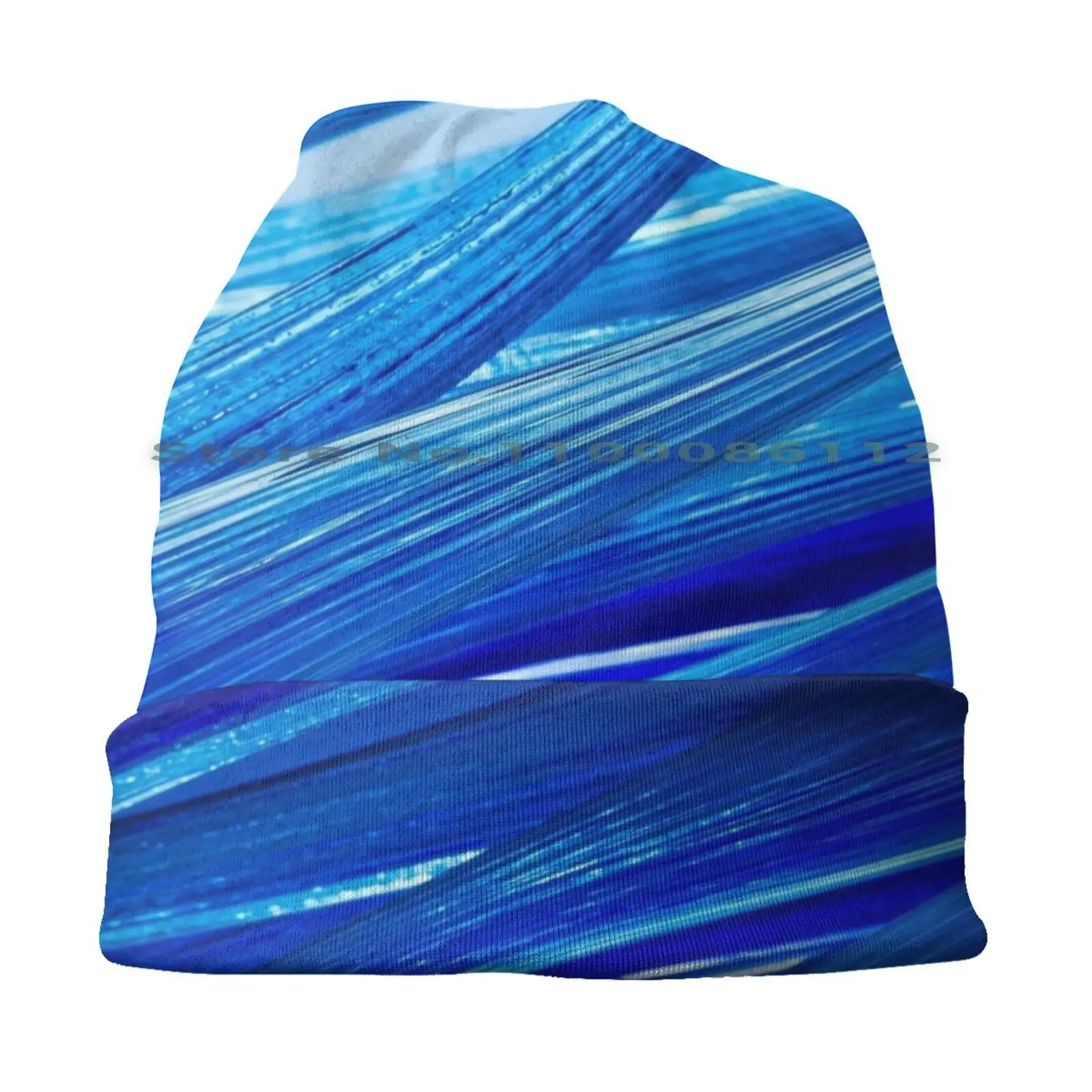 Blue Murano Glass Abstract Beanies Knit Hat Murano Glass Italy Italian Venice Venetian Brimless Knitted Hat Skullcap Gift