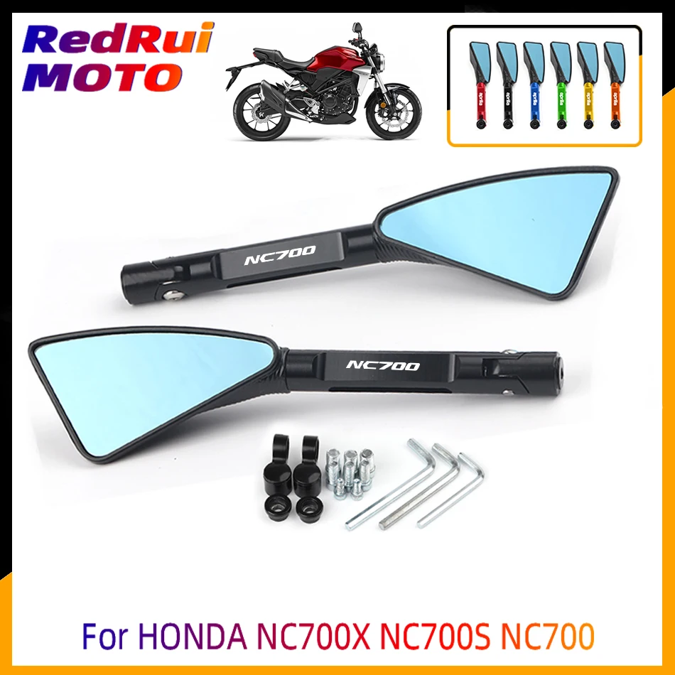 

For HONDA NC700X NC700S NC700 Universal Motorcycle Accessories CNC Aluminum Blue Lens Rear View Side Mirror Laser Logo(NC700)