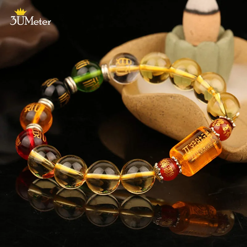 Feng Shui Bracelet Yellow crystal Porsperity Bracelet Five Elements And Four Beasts Bracelets Wealth Good Luck Unisex Jewelry