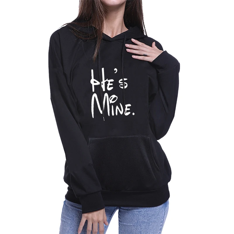 Women Men Lovers Sweatshirt Couple Hoodies Chritsmas Lovers Couples HE' IS MINE SHE IS MINE