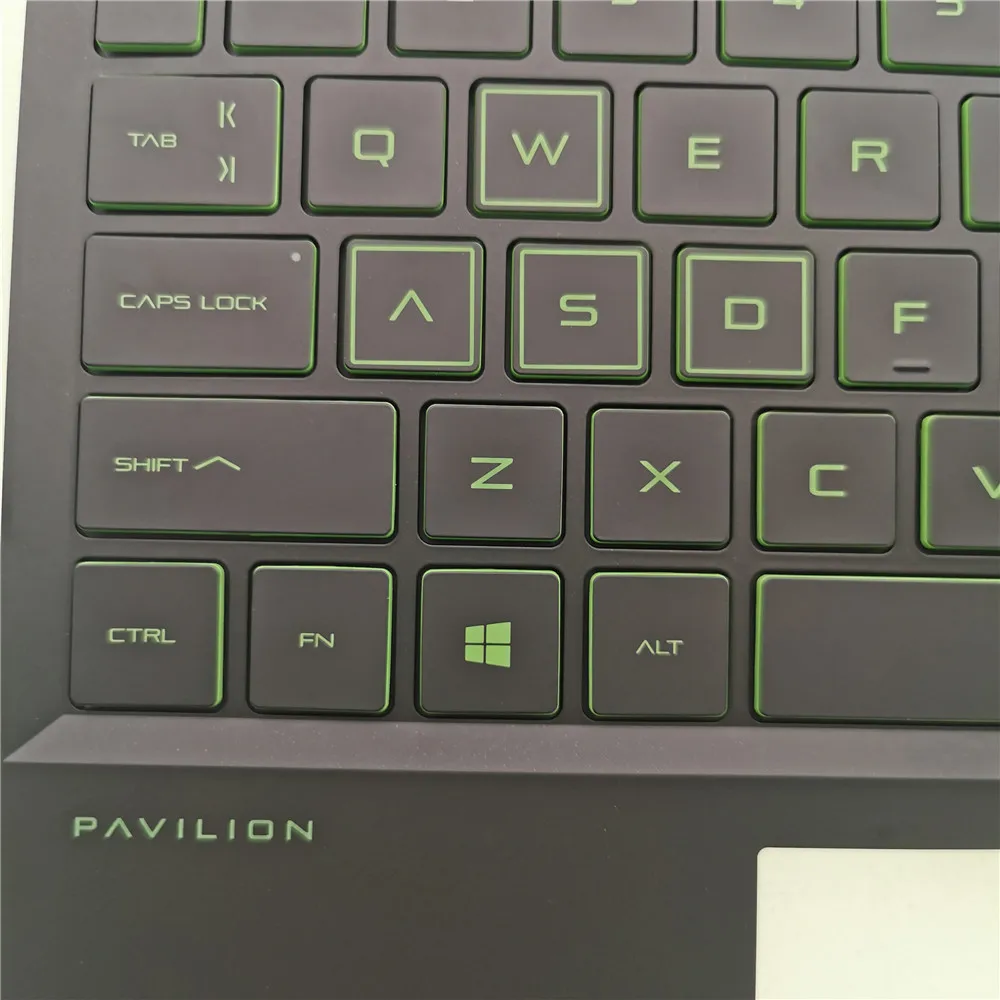 Imagem -02 - Original Ap2k8000310 L57593001 para hp Pavilion 15-dk 15t-dk Tpn-c141 Laptop us Verde Backlit Teclado Palmrest Tampa Superior Novo