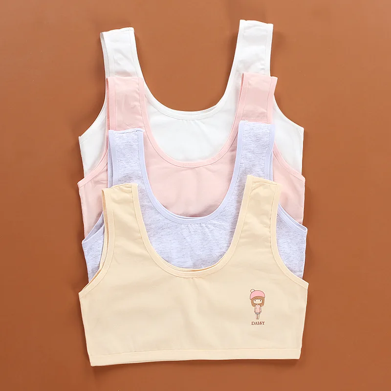 Combed cotton girls tube top vest type single layer 9-12-16 years old vest underwear wrapped chest development cotton summer