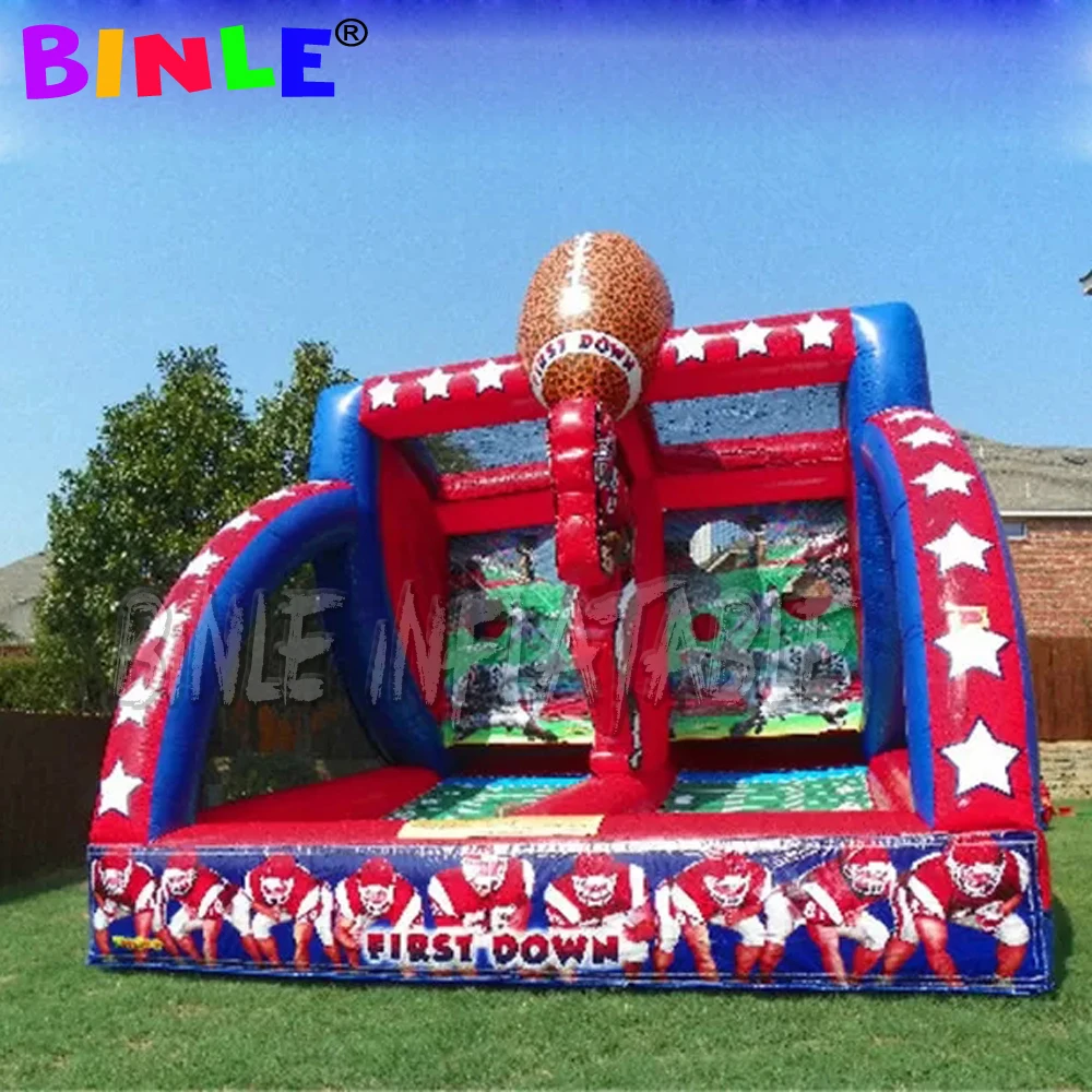 Pvc Inflatable Sports Games Carnival First Down Football Toss Game american soccer throwing Field Goal Challenge For sale