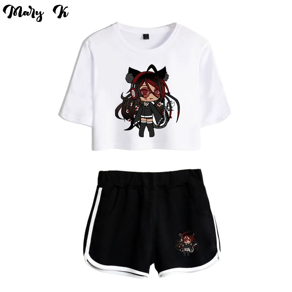 2020 Gacha Life Women Two Piece Set Shorts+lovely T-shirt Harajuku Summer Streetwear Girl Fashion casual Sets