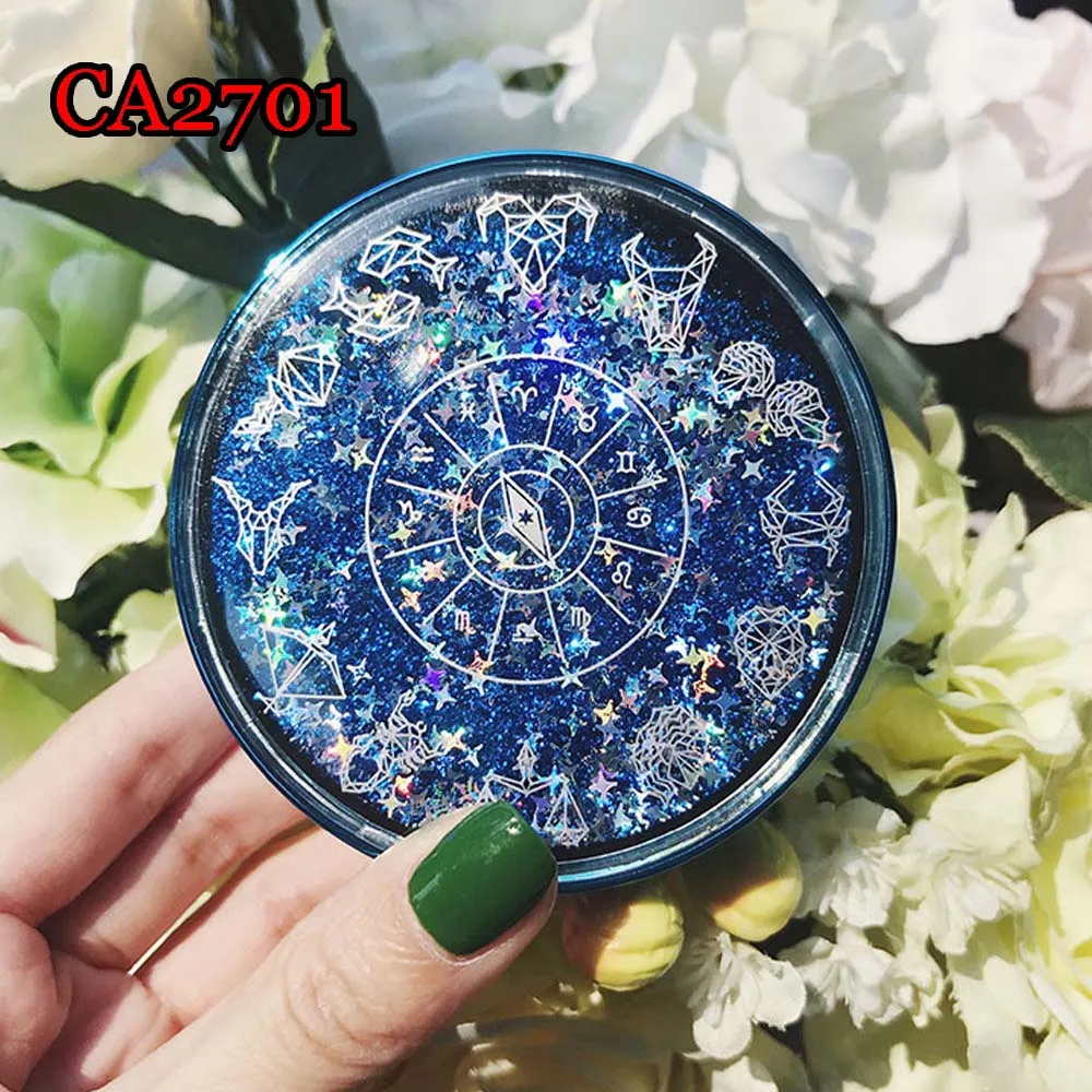 Luxury Pocket Contact Lens Cases with Mirror Glitter Quicksands Box Convenient Travel Case Container For Outdoor CA2701