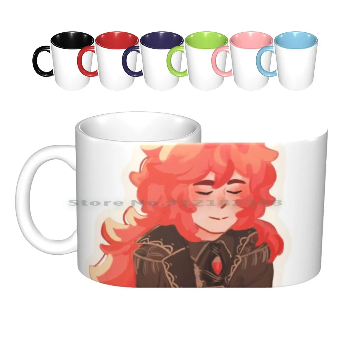 Uwu Diluc Ceramic Mugs Coffee Cups Milk Tea Mug Diluc Genshin Genshinimpact Mihoyo Dilucragnvindr Creative Trending Vintage