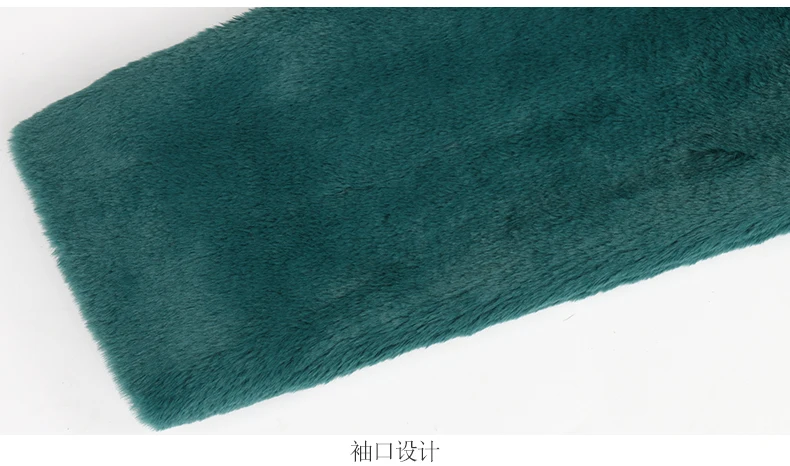 Nerazzurri Winter Long Green Warm Soft Loose Fluffy Faux Fur Coat Women Belt Lapel Elegant Luxury Designer Korean Fashion 2021