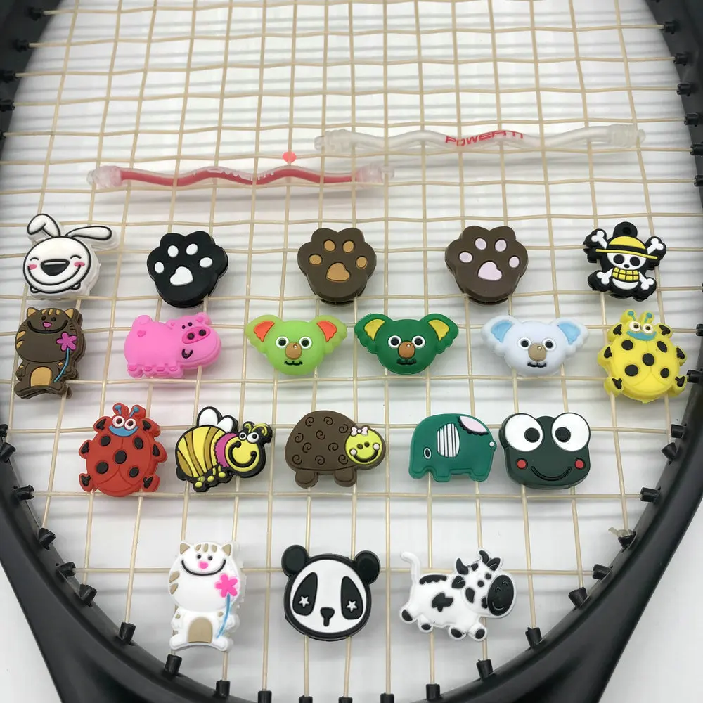 Powerti 100pcs/lot Tennis Vibration Dampeners-cartoon Silicone Animal Racket Dampener Tennis Accessories