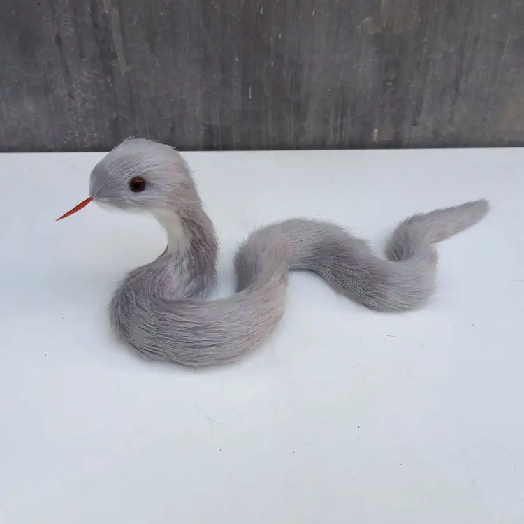 new simulation white snake model plastic&furs small cute snake gift about 26x9cm xf2843