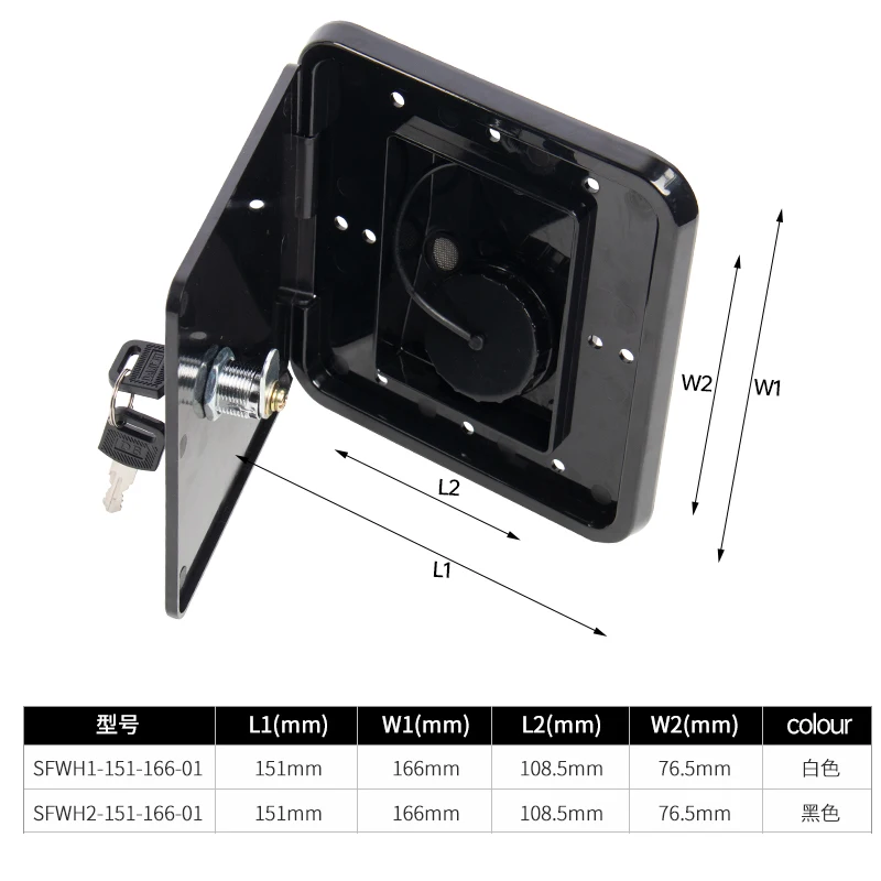 RV Square Water Inlet Filling Port With Pressure Filling Port Gravity Filling Port Hatch Water Box