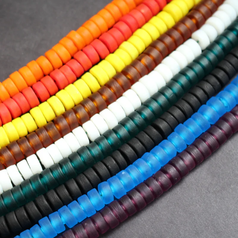 

30Pcs 9mm Lampwork Glass Beads Spacer Beads Flat Abacus Rondelle Shape Multi-color for jewelry Bracelet Necklace making