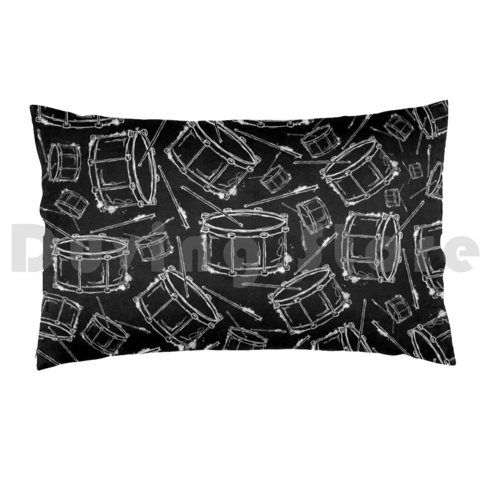 Drums-By Gengerelle Pillow Case Printed 50x75 Drums Drum Music Band Rock Star Gengerelle