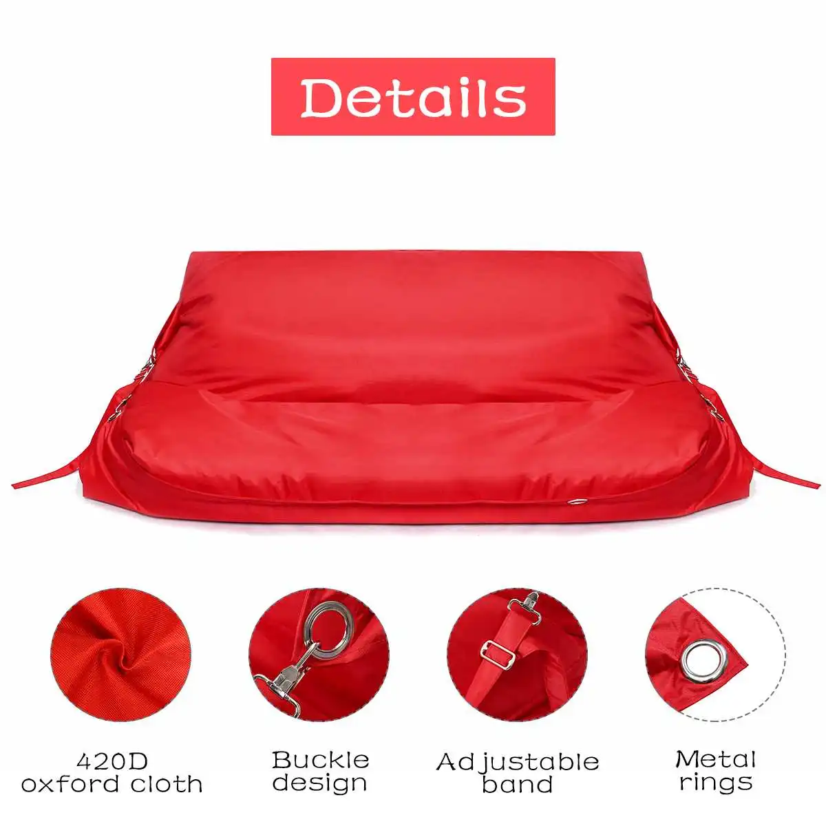 180cm Waterproof BeanBag Sofa Cover Chairs NO Filler Adjustable 420D Oxford Lounger Seat Bean Bag Puff Couch Tatami Home Outdoor