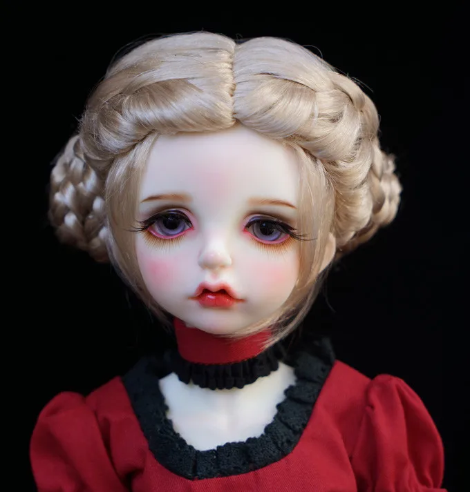 BJD doll wig is suitable for 1/3 1/4 1/6 size medium parting hair long hair mixed with golden imitation mohair doll accessories