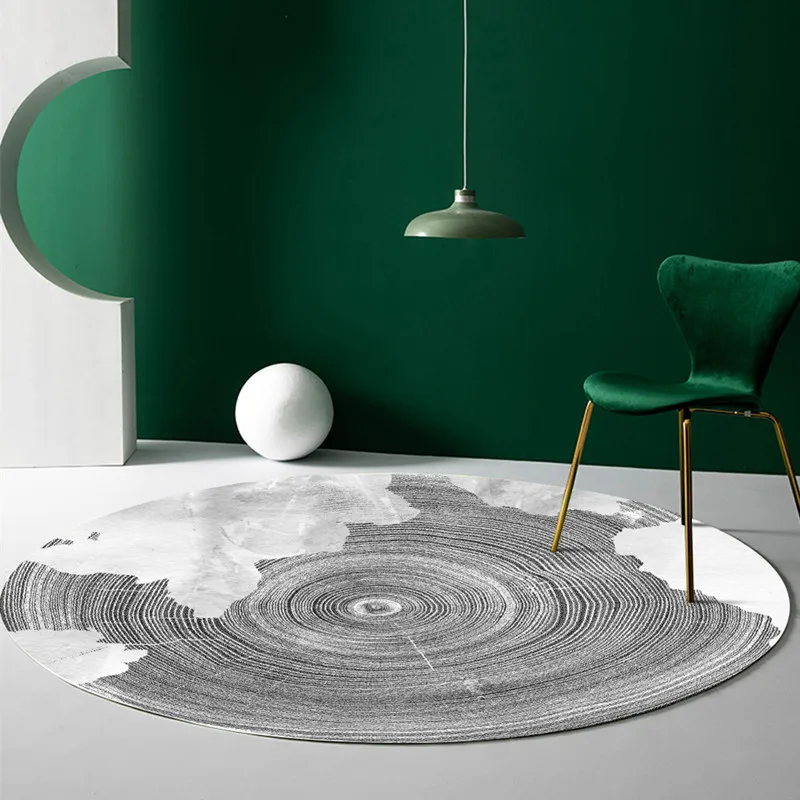 

Nordic Grey Series Round Rug Living Room Modern Coffee Table Floor Mat Round Carpet Bedroom Study Chair Floor Rug Home Decor