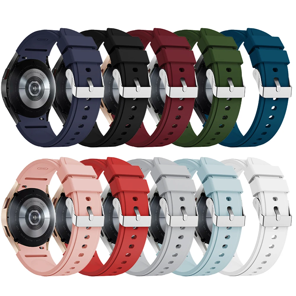 실리콘 밴드 20mm, 삼성 갤럭시 액티브 2 스트랩, 삼성 갤럭시 워치용, 40mm, 44mm, 클래식 42mm, 46mm 팔찌 스트랩