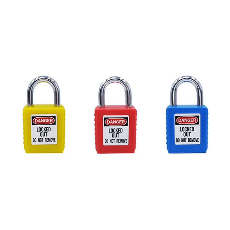 Industrial safety padlock 25mm hanging metal lock with 2 unique key image 5