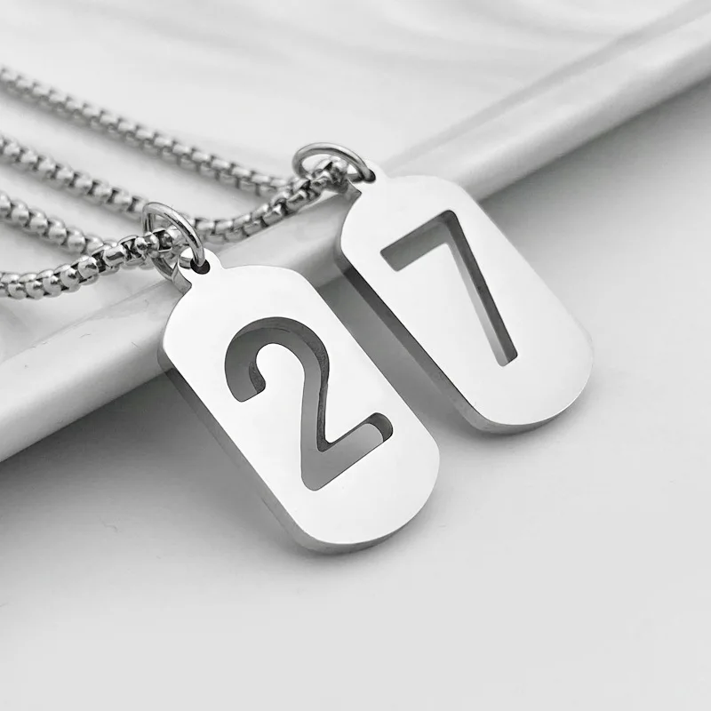 Dainty Tiny Number 2 7 Soccer Football Baseball Pendant Birthday Lucky Cristiano Ronaldo Number Pendant Charm Necklace 50cm