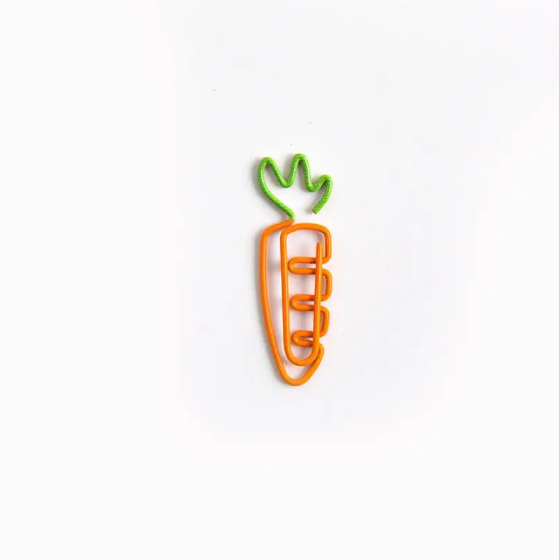 Two-Color Vegetable Shape Creative Special-Shaped Paper Clips Cartoon Cute Carrot Paper Clips
