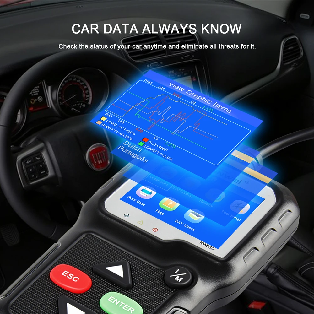 OBD2 Scanner OBD 2 Car Diagnostic Auto Diagnostic Tool KONNWEI KW680S Russian Language Car Scanner Tools Diagnostic Scanner