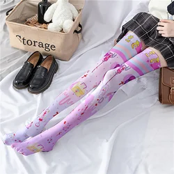 NEW Sexy Cartoon 3D Printed Long Socks Women Over Knee Thigh High Over The Knee Stockings Lolita Ladies Girls Warm Knee Socks