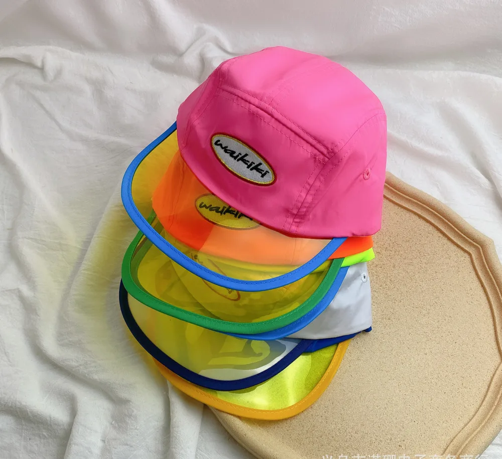 

Korean children's hat transparent brim fluorescent baseball cap Baby Hat net red summer sun shading cap